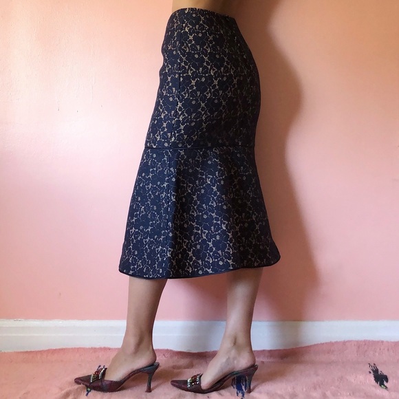 Keepsake Midnight Lace Midi Mermaid Skirt - Picture 2 of 5